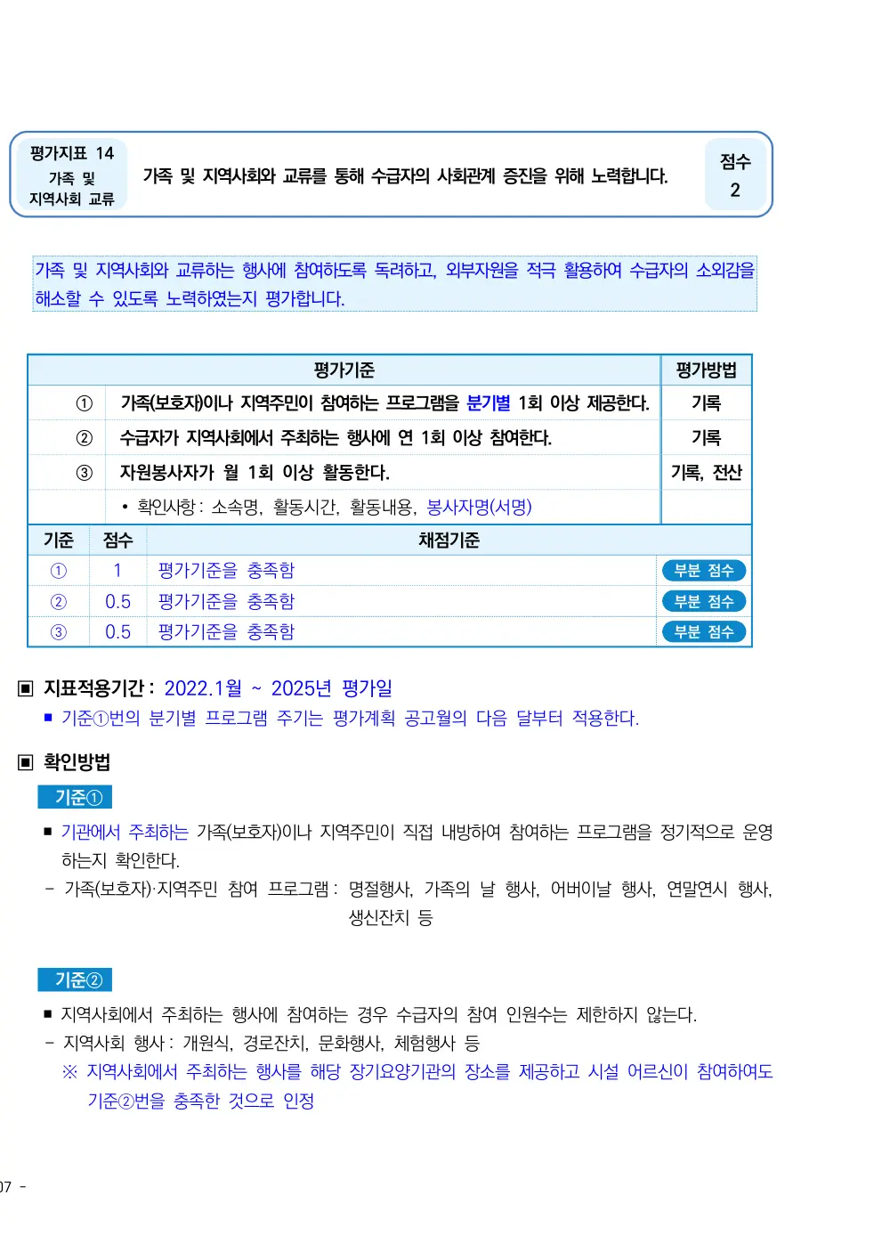 2025년 시설급여(노인요양시설) 평가매뉴얼 원본 쪽 1/2