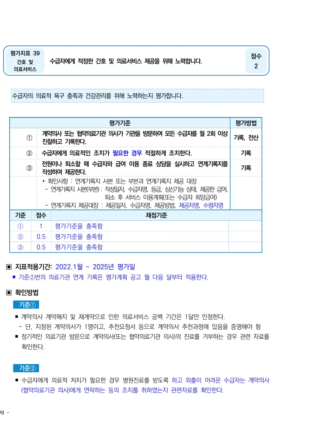 2025년 시설급여(노인요양시설) 평가매뉴얼 원본 쪽 1/4