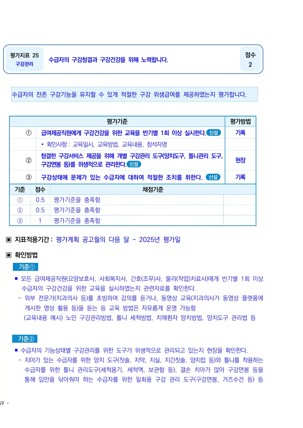 2025년 시설급여(노인요양공동생활가정) 평가매뉴얼 원본 쪽 1/2