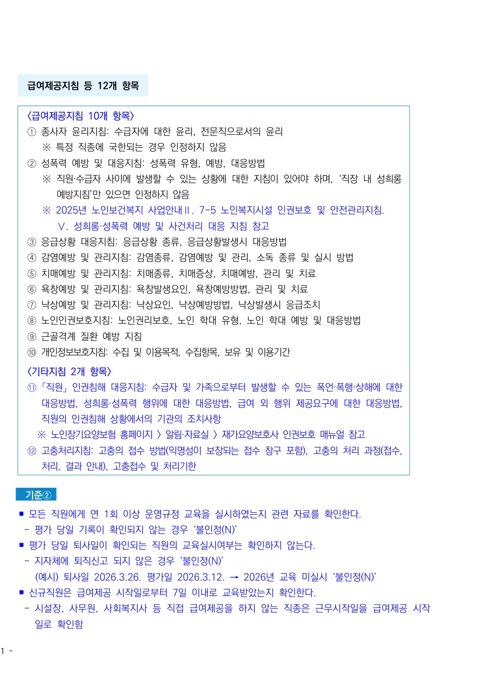 2026년 방문요양 평가매뉴얼 원본 쪽 2/3